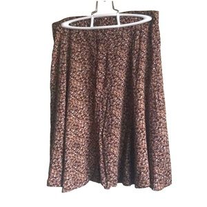 VINTAGE Neutral Floral Button Front Midi Skirt